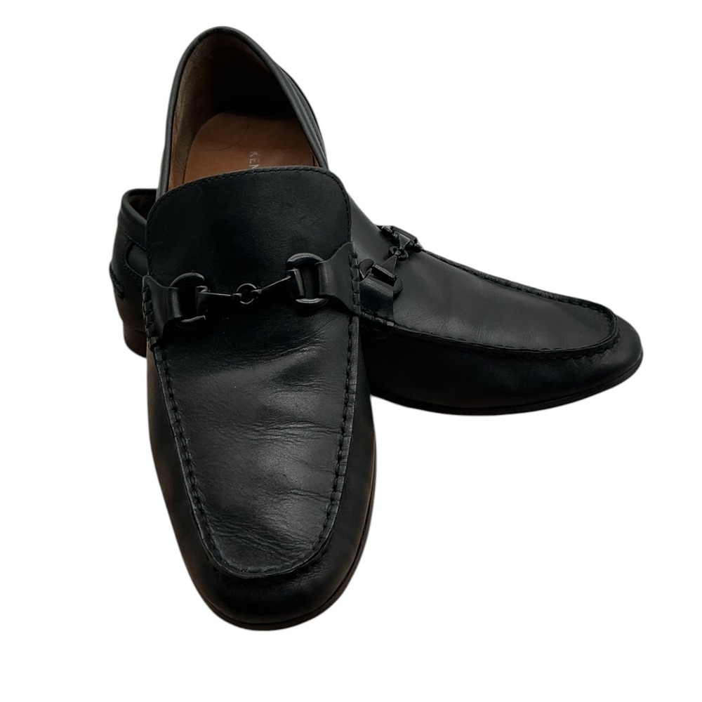 Kenneth Cole New York Cohen Bit Loafers Mens 10.5 Black Leather Slip On Shoes